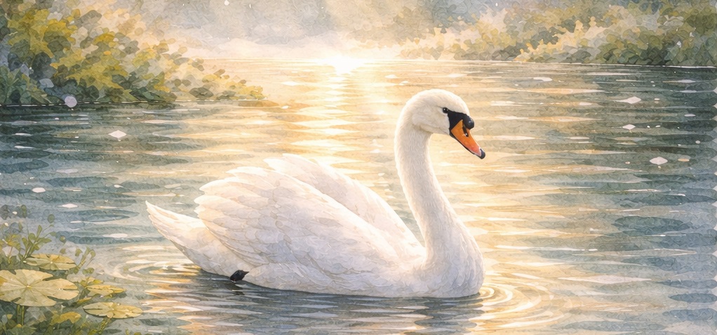 What is Pink? (by Christina Rossetti) White swan sailing in the light
